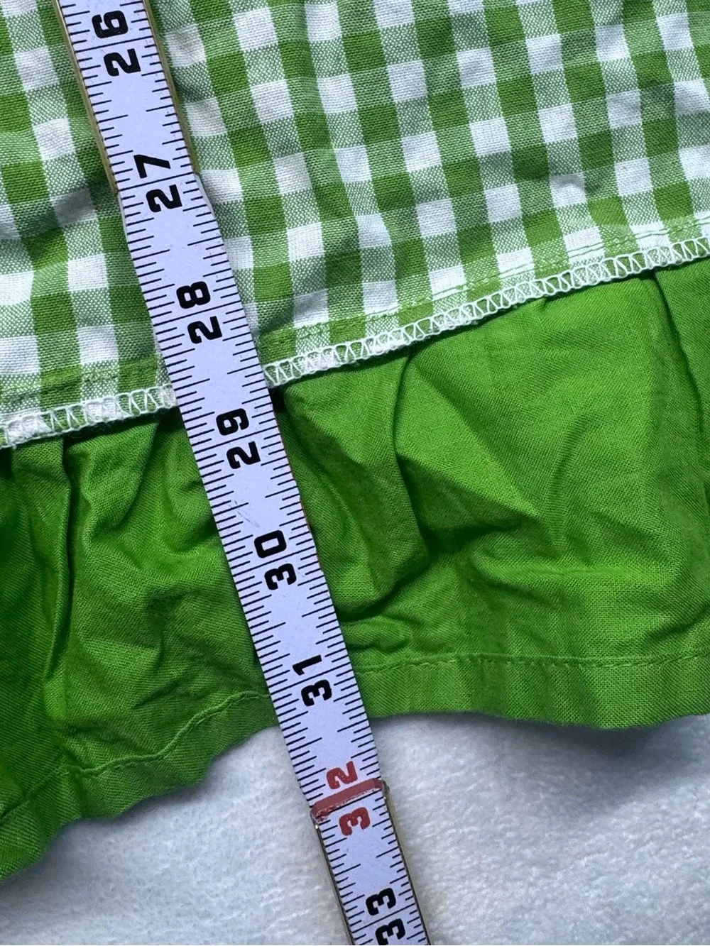 Green Gingham Ruffle Apron | 100% Cotton Kitchen Apron